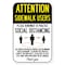 Signmission Public Safety Sign-Sidewalk Users Practice Social Distancing, Heavy-Gauge, 12" H, A-1218-25375 A-1218-25375 - alternate 1